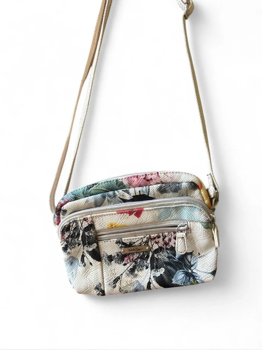 Multi-Color Floral Crossbody Bag by
